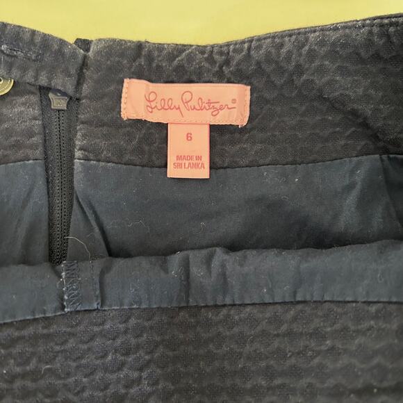 Lilly Pulitzer Navy Scallop Hem Skort White Trim Golf Tennis SZ6 Athleisure - Picture 7 of 10